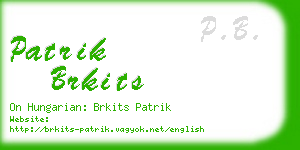 patrik brkits business card